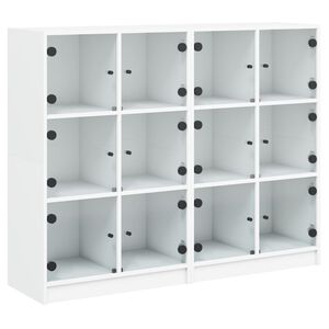 vidaXL Estante c/ portas 136x37x109 cm derivados madeira branco