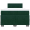 vidaXL Cama boxspring com colch&atilde;o 120x200 cm veludo verde-escuro