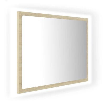 vidaXL Espelho casa banho c/ LED 60x8,5x37 cm acrílico carvalho sonoma