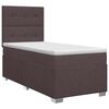 vidaXL Cama box spring com colch&atilde;o Marrom Escuro 90 x 200 cm Tecido