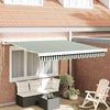 vidaXL Toldo Retr&aacute;til Verde e Branco 300 x 250 cm Tecido e Metal