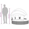 vidaXL Cama lounge de exterior c/ toldo e almofad&otilde;es vime PE castanho