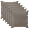 vidaXL Capa almofada 6 pcs HOUTEN Cinzento-claro 60 x 60 cm Veludo