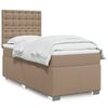 vidaXL Cama com molas/colch&atilde;o 90x200 cm couro artificial cappuccino