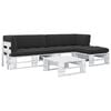vidaXL 4 pcs conj. lounge paletes + almofad&otilde;es pinho impregnado branco