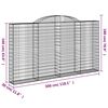 vidaXL Cestos gabião arqueados 6pcs 300x30x160/180cm ferro galvanizado