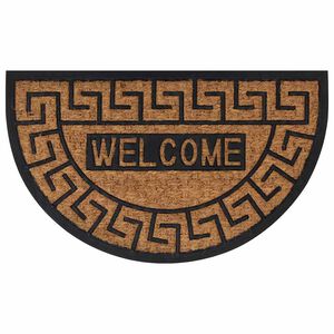 vidaXL Tapete de porta semicircular 45x75 cm borracha e fibra de coco