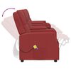 vidaXL Poltrona massagens 4 lug. reclinável couro art. vermelho tinto