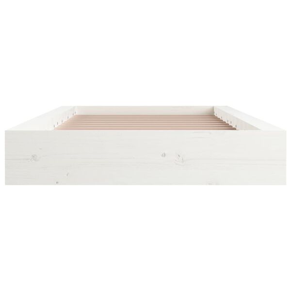 vidaXL Estrutura de cama 90x200 cm madeira maci&ccedil;a branco