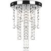 Lustre para Sala de Jantar Metalica Branca com Esferas de Cristais