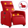 vidaXL Poltrona massagens reclin&aacute;vel el&eacute;trica couro artif. vermelho