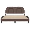 vidaXL Estrutura de cama Viana sem colch&atilde;o couro artificial 140x190cm castanho