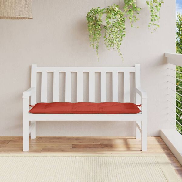 vidaXL Almofadão banco de jardim 120x50x7 cm mesclado tecido vermelho