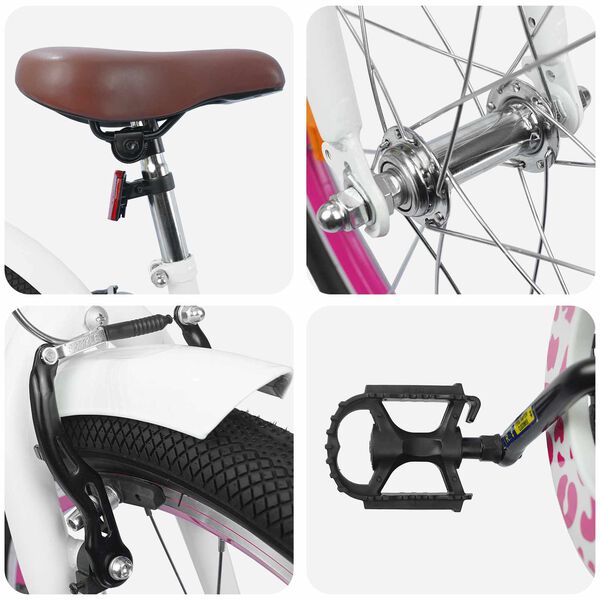 vidaXL Bicicleta Infantil 20 Polegadas para 6-11 Anos Branco