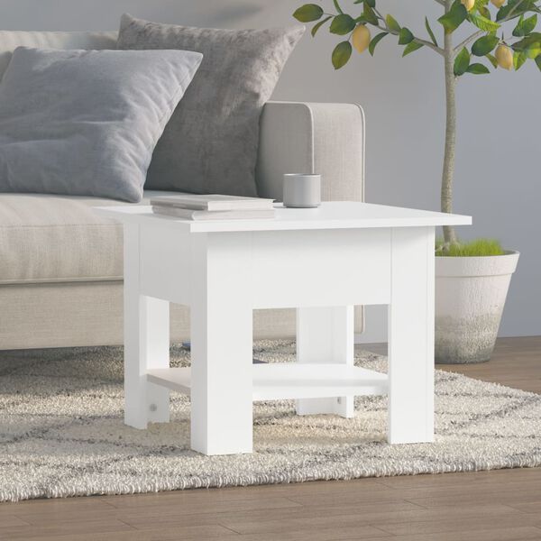 vidaXL Mesa de centro 55x55x42 cm derivados de madeira branco