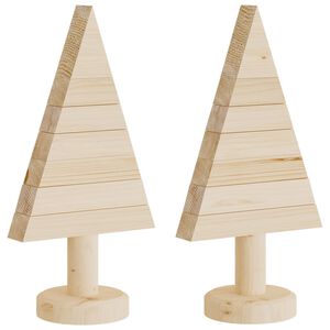 vidaXL &Aacute;rvores de Natal decorativas 2pcs 30 cm madeira de pinho maci&ccedil;a