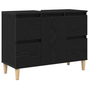 vidaXL Arm&aacute;rio para Pia de Banheiro Carvalho Preto 80 x 33 x 60 cm