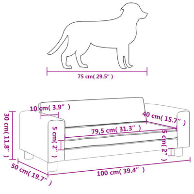 vidaXL Cama para cães com extensão 100x50x30 cm veludo cinzento-escuro