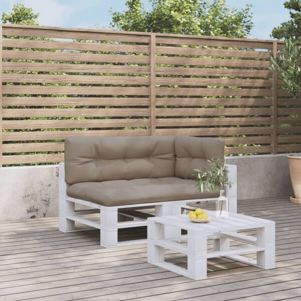 vidaXL Almofad&otilde;es de paletes 3 pcs tecido cinza-acastanhado