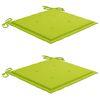 vidaXL Cadeiras jardim c/ almofad&otilde;es verde brilhante 2 pcs teca maci&ccedil;a