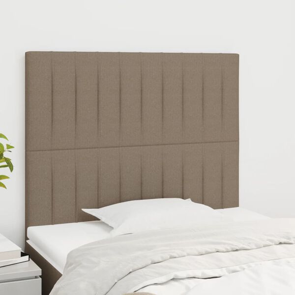 vidaXL Cabeceira Taupe 100x5x118/128 cm Tecido