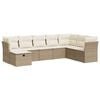 vidaXL 8 pcs conjunto de sof&aacute;s p/ jardim com almofad&otilde;es vime PE bege