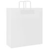 vidaXL Sacos de papel 50 unid com al&ccedil;as branco 45x17x48 cm