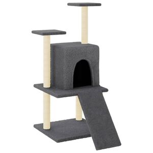 vidaXL &Aacute;rvore p/ gatos c/ postes arranhadores sisal 110cm cinza-escuro