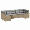 vidaXL Conjunto de Sof&aacute; de Jardim 7 unid. bege e cinzento claro