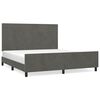 vidaXL Estrutura de cama sem colch&atilde;o 160x200 cm veludo cinzento-escuro