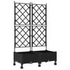 vidaXL Vaso de Jardim com Treli&ccedil;a e Rodas 2 unid. Preto PP