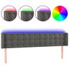 vidaXL Cabeceira cama c/ luzes LED veludo 163x16x78/88cm cinza-escuro