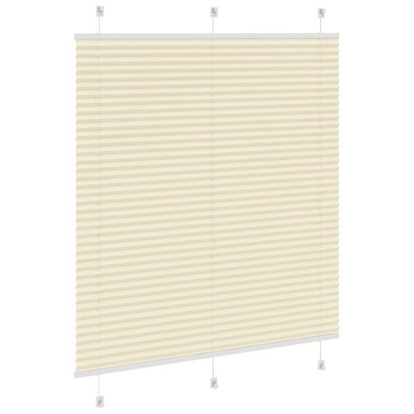 vidaXL Plissado Cego Creme 120x100cm Largura Tecido 119,4 cm Poli&eacute;ster