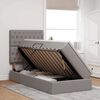 vidaXL Cama com arruma&ccedil;&atilde;o e LED Cinzento-acastanhado 90 x 200 cm