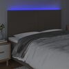 vidaXL Cabeceira cama c/ LED tecido 180x5x118/128 cm cinza-acastanhado