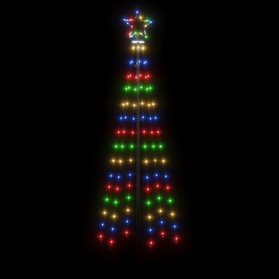 vidaXL Árvore de Natal em cone 108 luzes LED 70x180 cm colorido