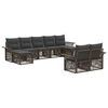 vidaXL Conjunto de Sof&aacute; de Jardim 9 unid. Cinzento vime PE