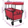 vidaXL Carrinho de M&atilde;o Dobr&aacute;vel Manual Vermelho 105 x 56,5 x 116 cm
