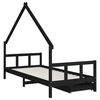 vidaXL Estrutura cama infantil c/ gavetas 90x190 cm pinho maci&ccedil;o preto