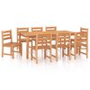 vidaXL 9 pcs conjunto de jantar para jardim madeira de teca maci&ccedil;a