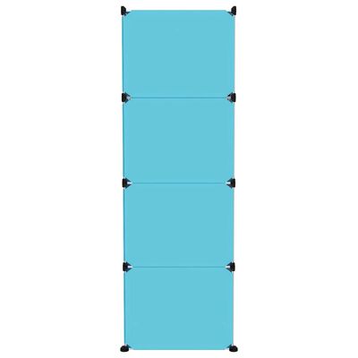 vidaXL Armário de arrumação infantil com 12 cubos PP azul