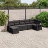vidaXL 7 pcs conjunto de sof&aacute;s p/ jardim c/ almofad&otilde;es vime PE preto