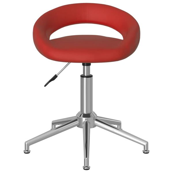 vidaXL Cadeiras jantar girat&oacute;rias 4pcs couro art vermelho tinto