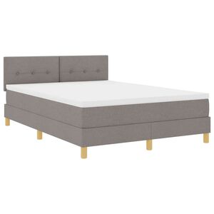 vidaXL Cama Box Spring LED Cinzento-acastanhado 140 x 190 cm tecido