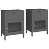 vidaXL Mesas de cabeceira 2 pcs 40x30x54,5 cm vidro e a&ccedil;o antracite