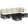 vidaXL Conjunto de Sof&aacute; de Jardim 6 unid. Preto vime PE