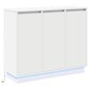 vidaXL Aparador LED Branco 90 x 32 x 75 cm Derivados de Madeira