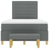 vidaXL Cama Box com colch&atilde;o Cinza Escuro 120 x 190 cm tecido