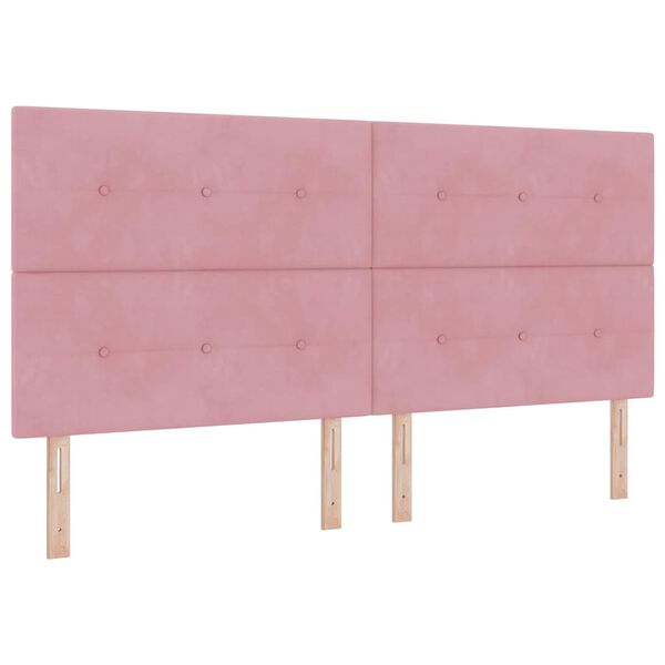 vidaXL Cama Box com colch&atilde;o com cabeceira Rosa 200 x 200 cm tecido