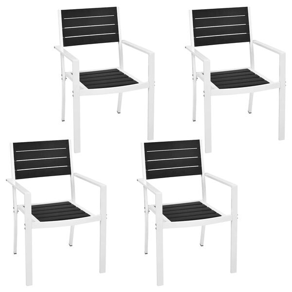 vidaXL Conjunto de m&oacute;veis 5 pcs Preto e Branco